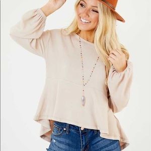 Altar’d State Zyra Top NWT Size L Heather-oatmeal